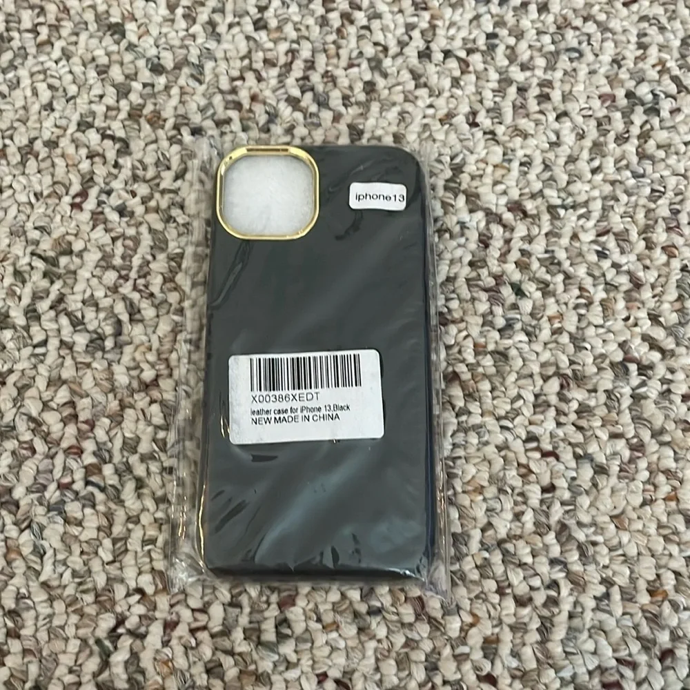 New Black Leather IPhone 13 Case